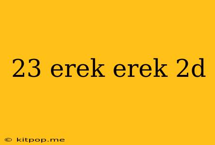 23 Erek Erek 2d