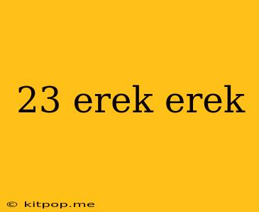 23 Erek Erek