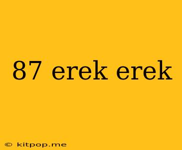 87 Erek Erek