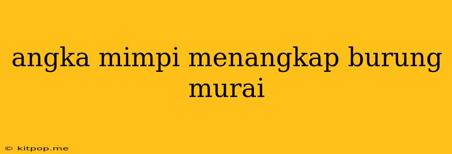 Angka Mimpi Menangkap Burung Murai