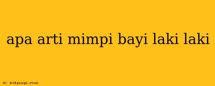 Apa Arti Mimpi Bayi Laki Laki