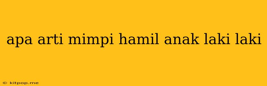 Apa Arti Mimpi Hamil Anak Laki Laki