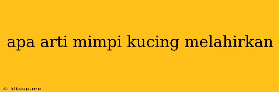 Apa Arti Mimpi Kucing Melahirkan