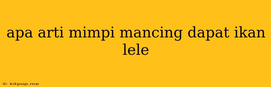 Apa Arti Mimpi Mancing Dapat Ikan Lele