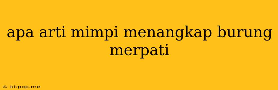 Apa Arti Mimpi Menangkap Burung Merpati