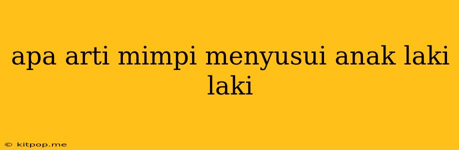 Apa Arti Mimpi Menyusui Anak Laki Laki