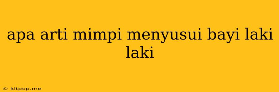 Apa Arti Mimpi Menyusui Bayi Laki Laki