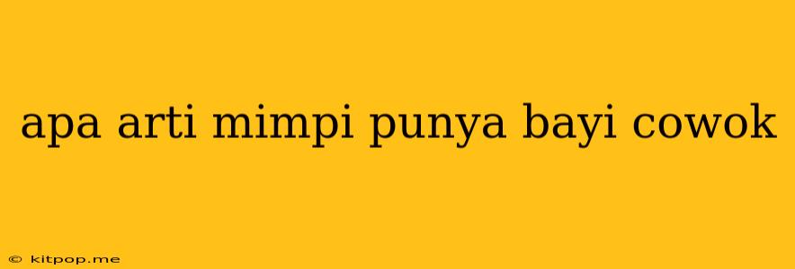 Apa Arti Mimpi Punya Bayi Cowok