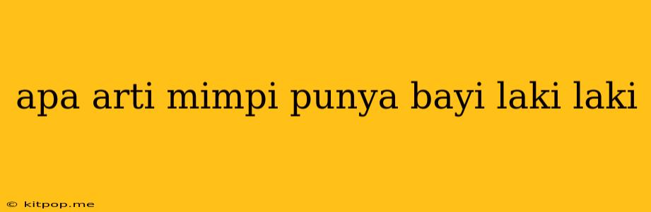 Apa Arti Mimpi Punya Bayi Laki Laki