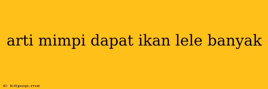 Arti Mimpi Dapat Ikan Lele Banyak