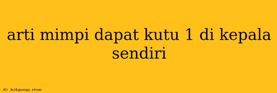 Arti Mimpi Dapat Kutu 1 Di Kepala Sendiri