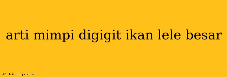 Arti Mimpi Digigit Ikan Lele Besar