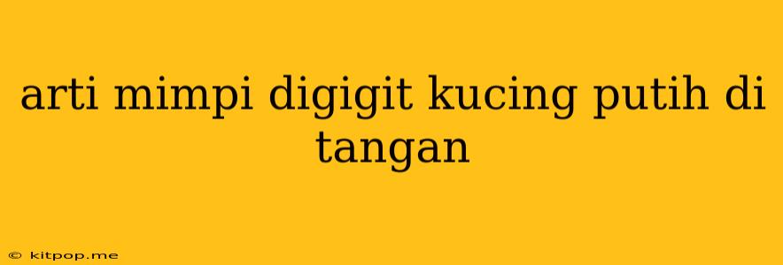 Arti Mimpi Digigit Kucing Putih Di Tangan