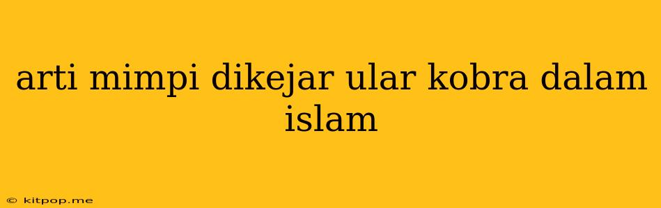 Arti Mimpi Dikejar Ular Kobra Dalam Islam