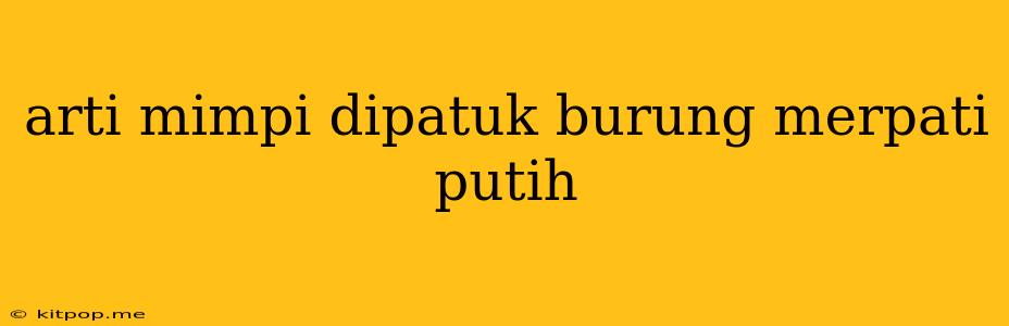 Arti Mimpi Dipatuk Burung Merpati Putih