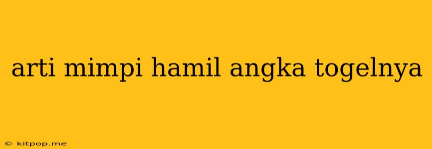 Arti Mimpi Hamil Angka Togelnya