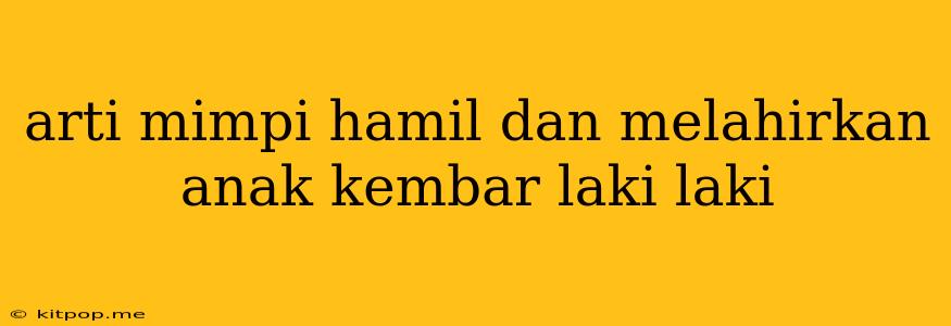 Arti Mimpi Hamil Dan Melahirkan Anak Kembar Laki Laki