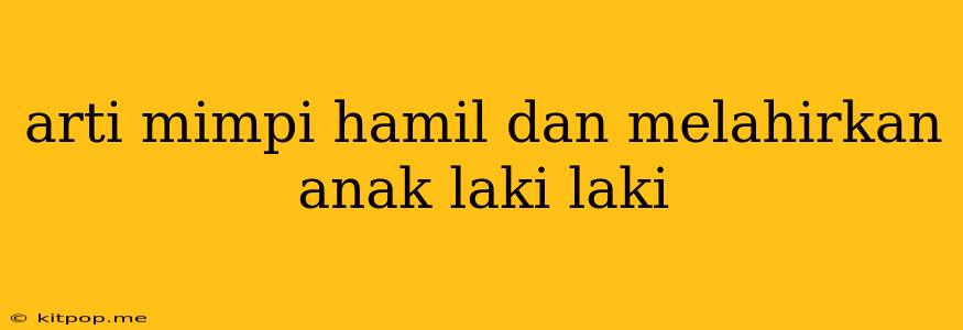 Arti Mimpi Hamil Dan Melahirkan Anak Laki Laki