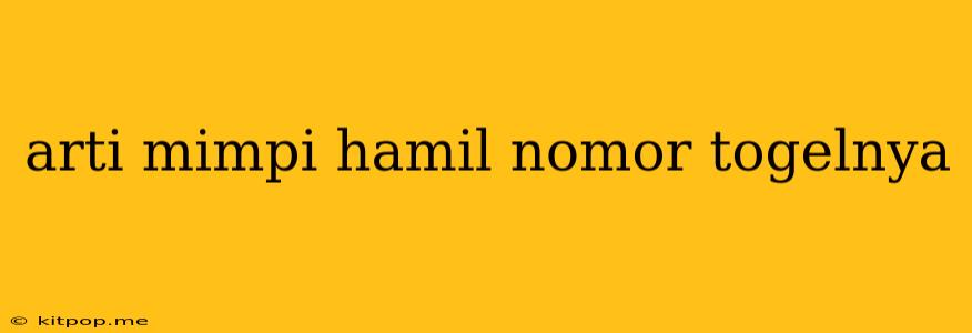 Arti Mimpi Hamil Nomor Togelnya