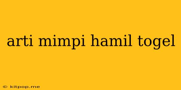 Arti Mimpi Hamil Togel