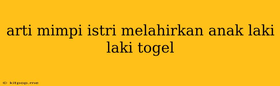 Arti Mimpi Istri Melahirkan Anak Laki Laki Togel