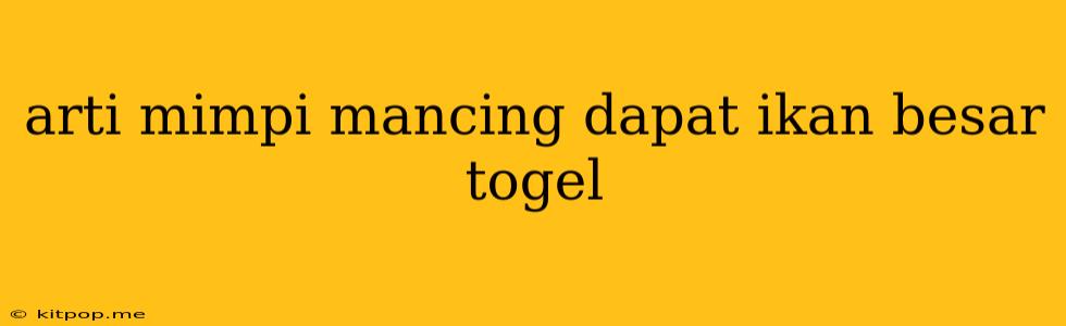 Arti Mimpi Mancing Dapat Ikan Besar Togel