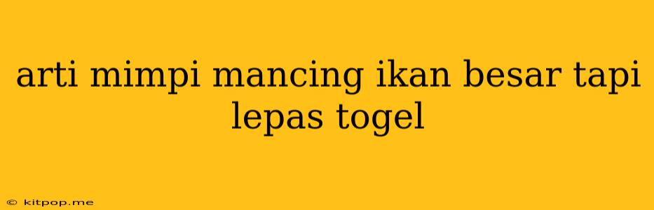 Arti Mimpi Mancing Ikan Besar Tapi Lepas Togel