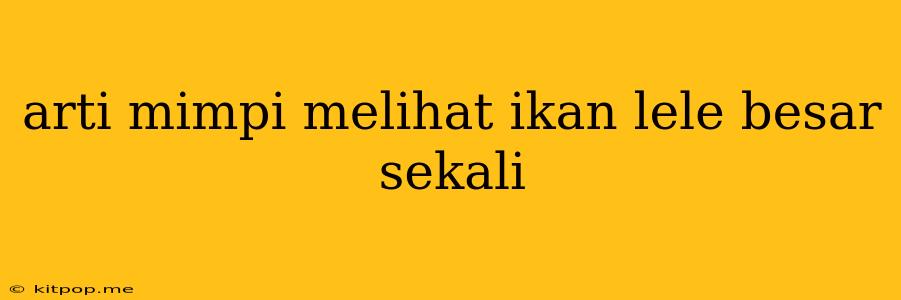 Arti Mimpi Melihat Ikan Lele Besar Sekali