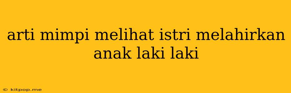 Arti Mimpi Melihat Istri Melahirkan Anak Laki Laki