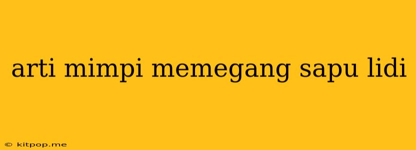 Arti Mimpi Memegang Sapu Lidi