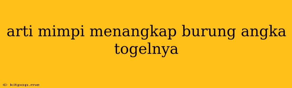 Arti Mimpi Menangkap Burung Angka Togelnya