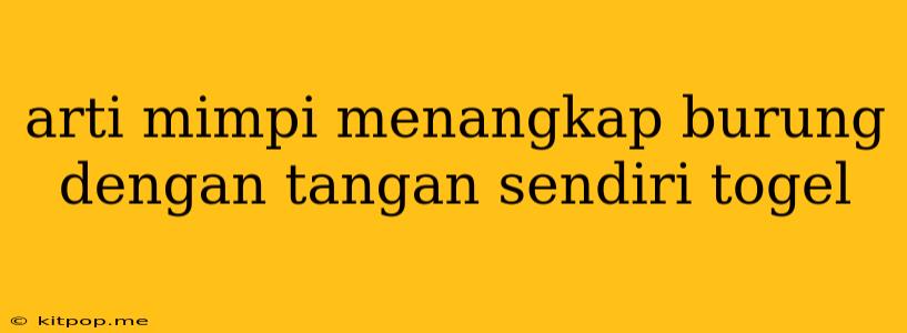 Arti Mimpi Menangkap Burung Dengan Tangan Sendiri Togel