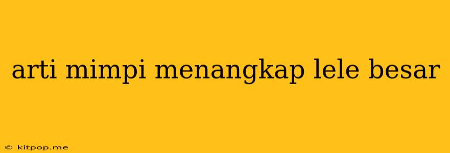 Arti Mimpi Menangkap Lele Besar