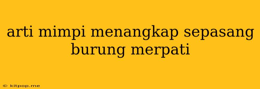 Arti Mimpi Menangkap Sepasang Burung Merpati