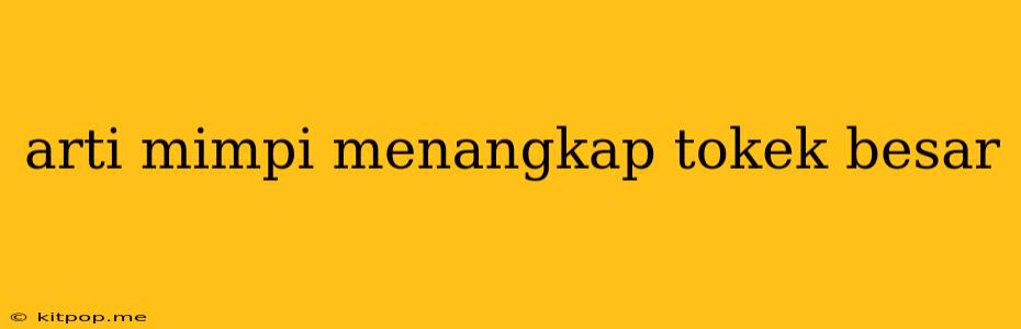 Arti Mimpi Menangkap Tokek Besar