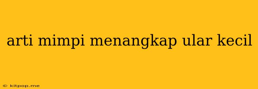 Arti Mimpi Menangkap Ular Kecil