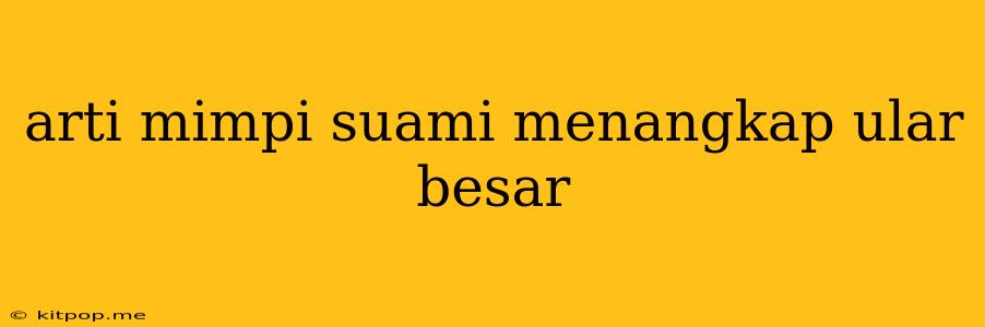 Arti Mimpi Suami Menangkap Ular Besar