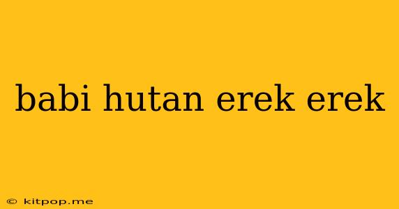 Babi Hutan Erek Erek