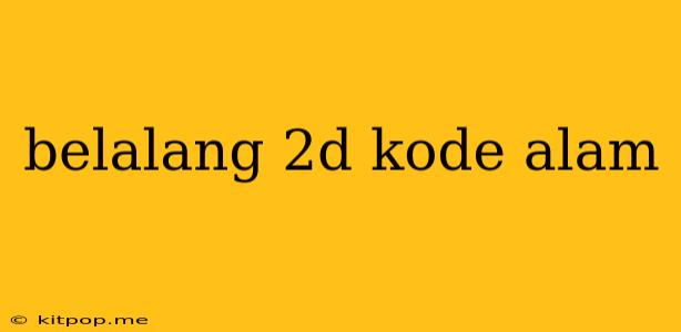 Belalang 2d Kode Alam