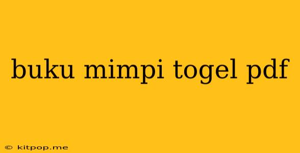 Buku Mimpi Togel Pdf