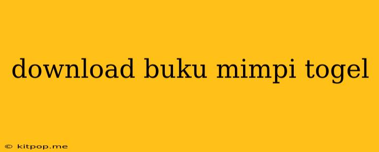 Download Buku Mimpi Togel