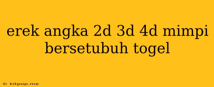 Erek Angka 2d 3d 4d Mimpi Bersetubuh Togel