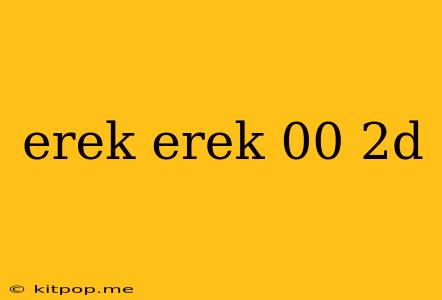 Erek Erek 00 2d