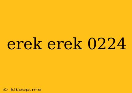 Erek Erek 0224