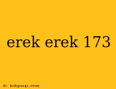 Erek Erek 173