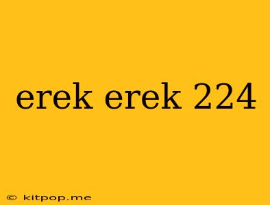 Erek Erek 224