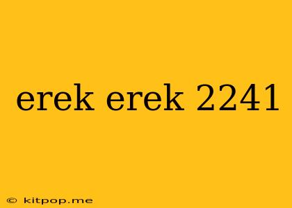 Erek Erek 2241