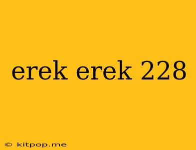 Erek Erek 228