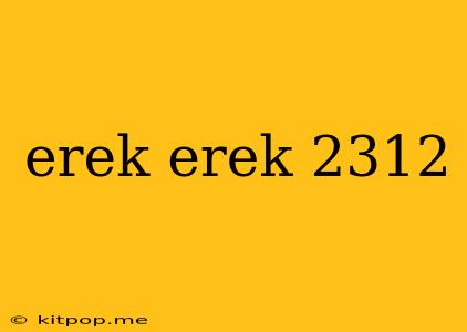 Erek Erek 2312