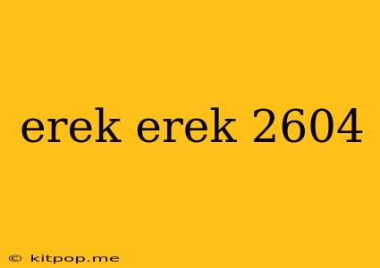 Erek Erek 2604